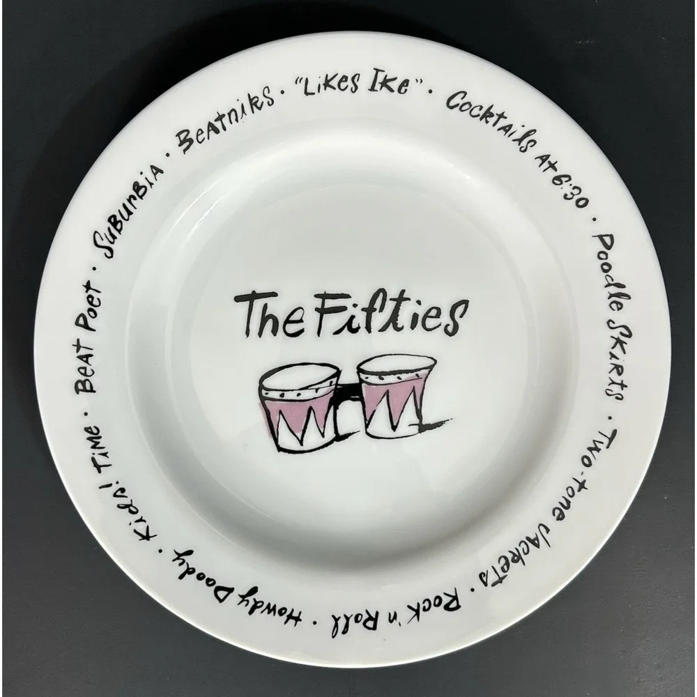 Pottery Barn Millennium Series Decade Salad Dessert Plates Set of 12 Retro